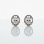 BHU-LAXMI Aurora Oval Halo Silver Earring