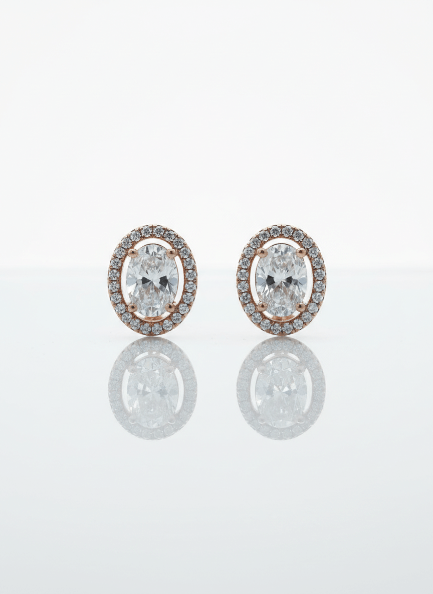 BLX_Clean_White_1080_Direct-Front.png BHU-LAXMI Aurora Oval Halo Silver Earring - Image 1