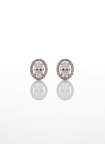 BHU-LAXMI Aurora Oval Halo Silver Earring - Image 2