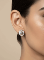 BHU-LAXMI Halo Dot Diamond Studs Earring - Image 3