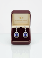 BHU-LAXMI Sapphire Frame Silver Earring - Image 3