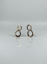 BHU-LAXMI Infinity Loop Drop Silver Earrings - Image 2