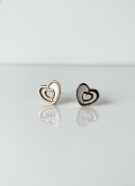BHU-LAXMI Twin Heart Embrace Studs Earring