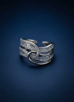 BHU-LAXMI Infinity Knot Cuff Silver Ring