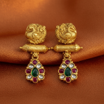 BHU-LAXMI Peacock Heritage Gem Drop Earring