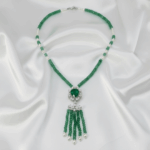 BHU-LAXMI Emerald Noor Tassel Necklace