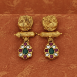 BHU-LAXMI Peacock Heritage Gem Drop Earring - Image 2